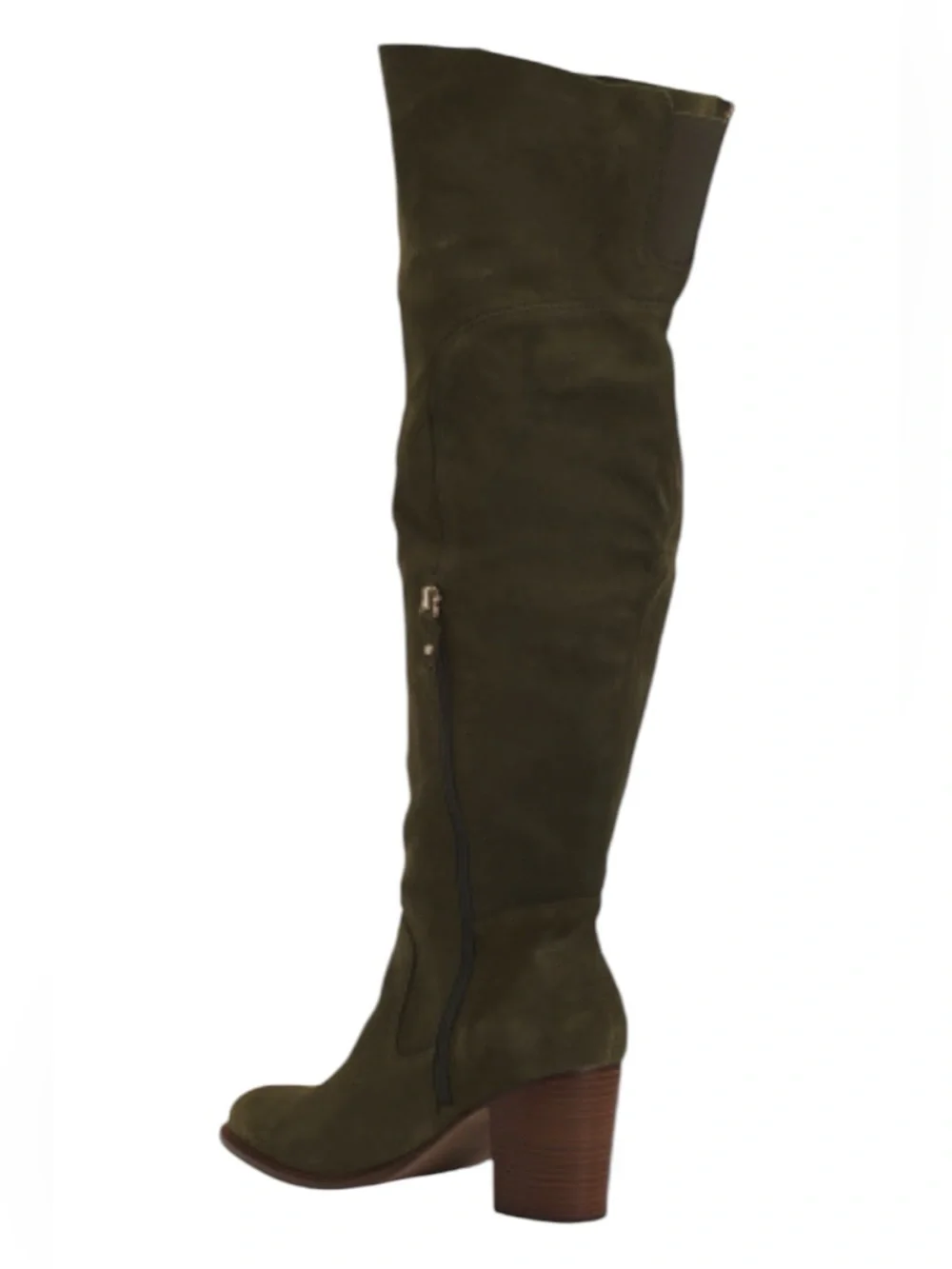 Kelsi Dagger Olive Over-the-Knee Suede Block Heel Boot